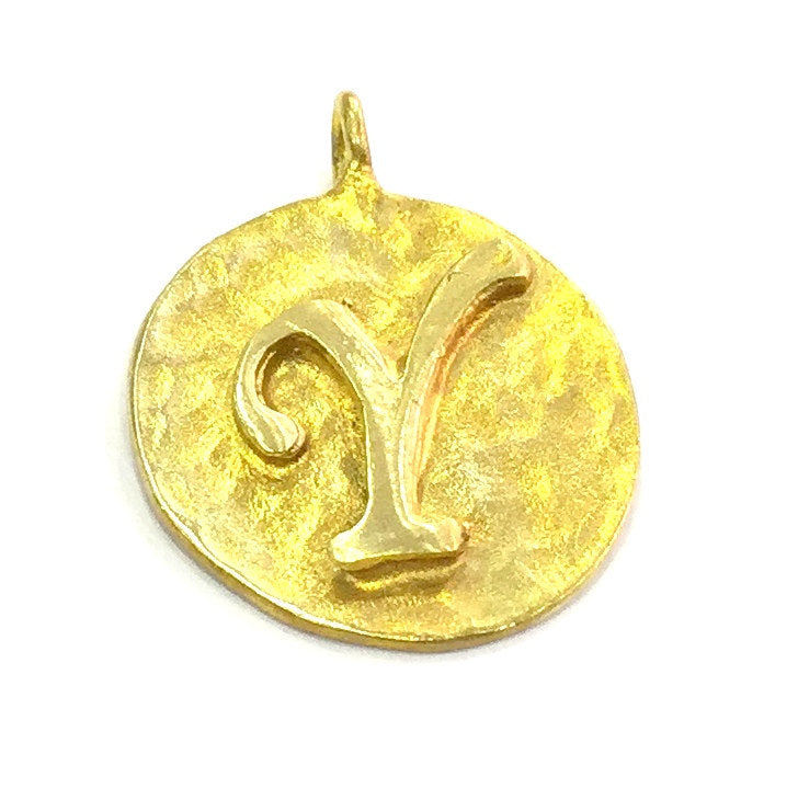 20mm Raw Brass Y Charm  G4904