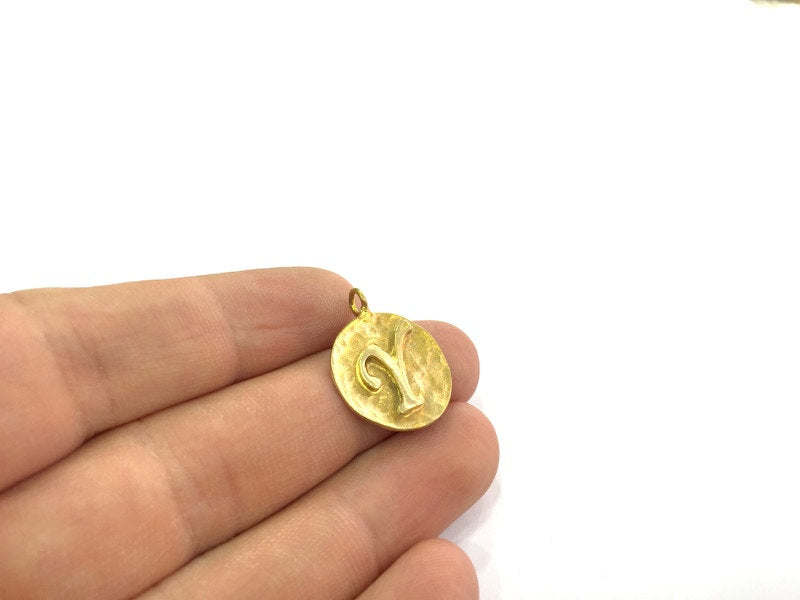 20mm Raw Brass Y Charm  G4904