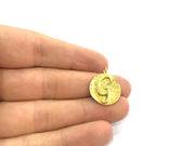 Raw Brass G Charm 20mm  G4910
