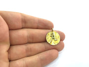 20mm Raw Brass A Charm  G4912