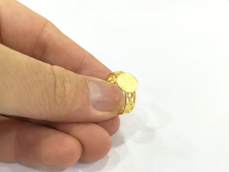 Adjustable Ring Blank, (10mm blank ) Gold Plated Brass G4914