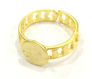 Adjustable Ring Blank, (10mm blank ) Gold Plated Brass G4915