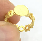 Adjustable Ring Blank, (10mm blank ) Gold Plated Brass G4941