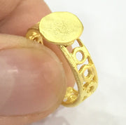 Adjustable Ring Blank, (10mm blank ) Gold Plated Brass G4917