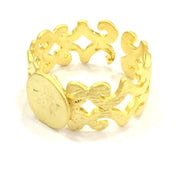Adjustable Ring Blank, (10mm blank ) Gold Plated Brass G4919