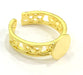 Adjustable Ring Blank, (10mm blank ) Gold Plated Brass G4922
