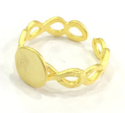 Adjustable Ring Blank, (10mm blank ) Gold Plated Brass G4923