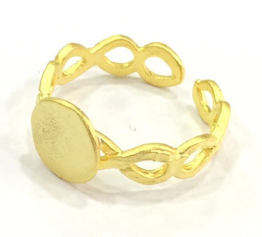 Adjustable Ring Blank, (10mm blank ) Gold Plated Brass G4923