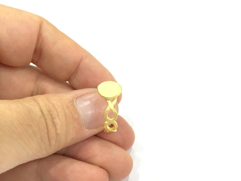 Adjustable Ring Blank, (10mm blank ) Gold Plated Brass G4923