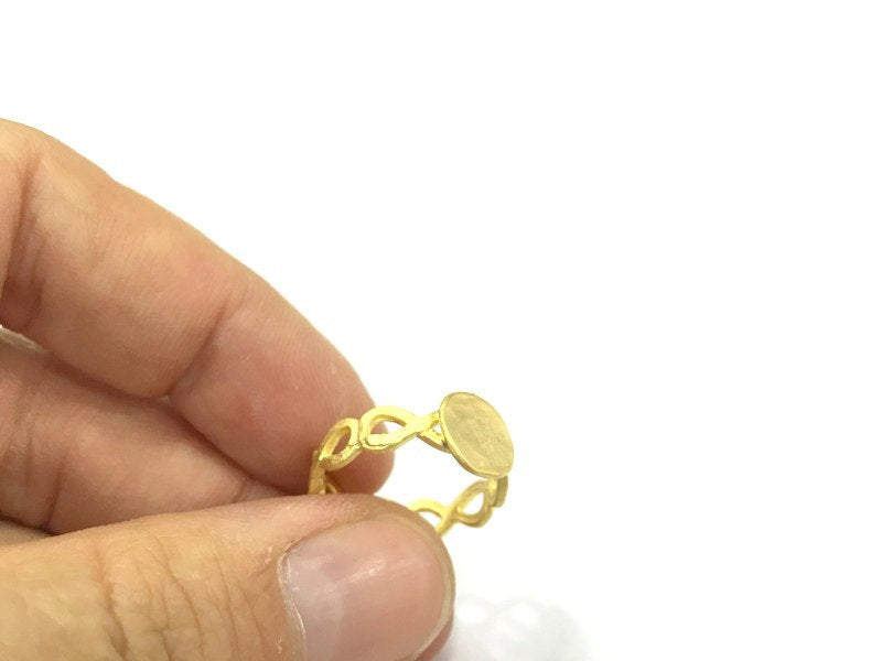 Adjustable Ring Blank, (10mm blank ) Gold Plated Brass G4923