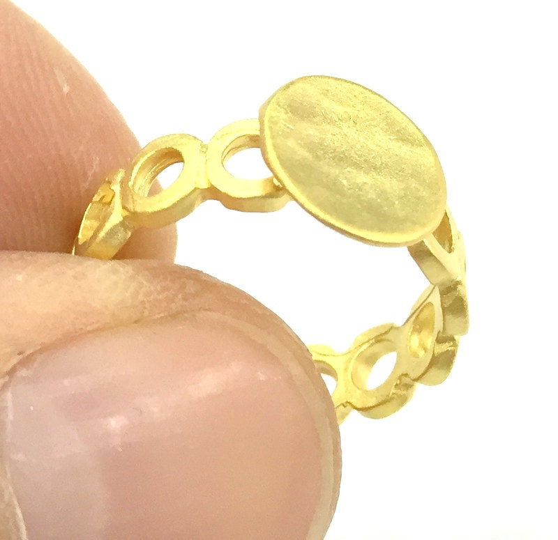 Adjustable Ring Blank, (10mm blank ) Gold Plated Brass G4924