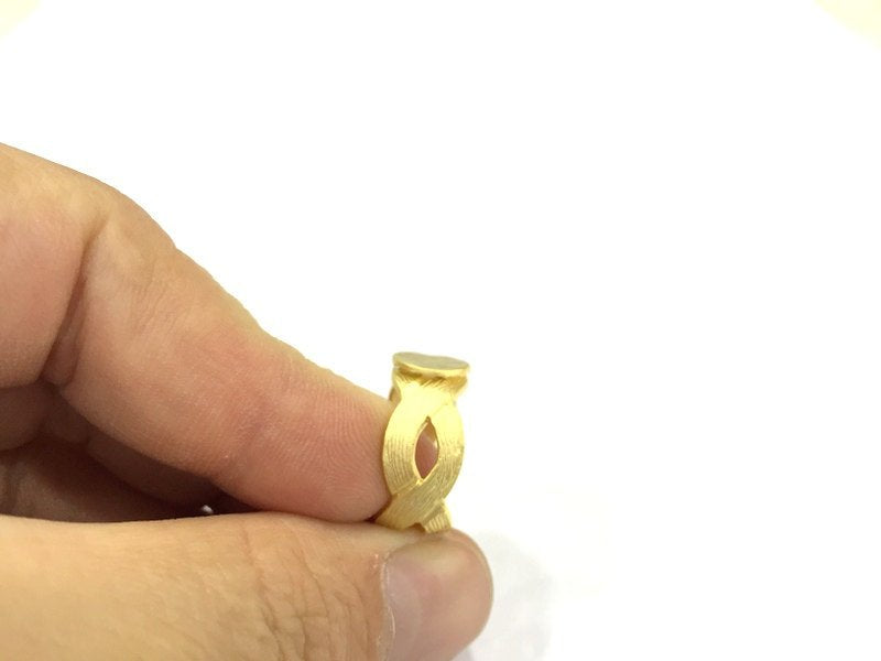 Adjustable Ring Blank, (10mm blank ) Gold Plated Brass G4925