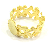 Adjustable Ring Blank, (10mm blank )  Gold Plated Brass G4926