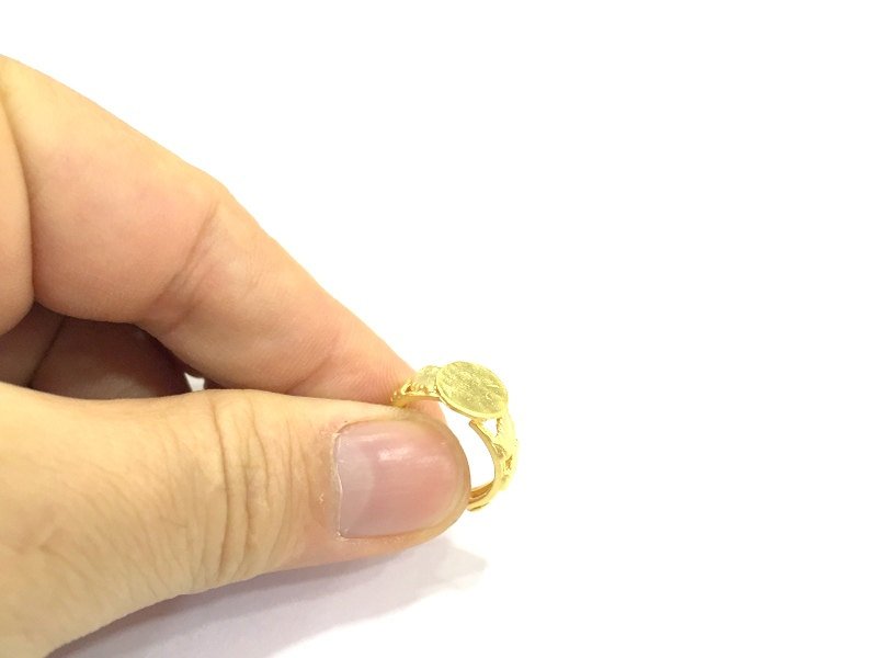 Adjustable Ring Blank, (10mm blank ) Gold Plated Brass G4927