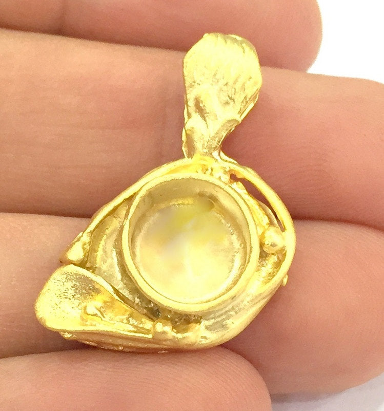 Gold Plated Brass Mountings ,  Blanks   (10 mm blank) G10054