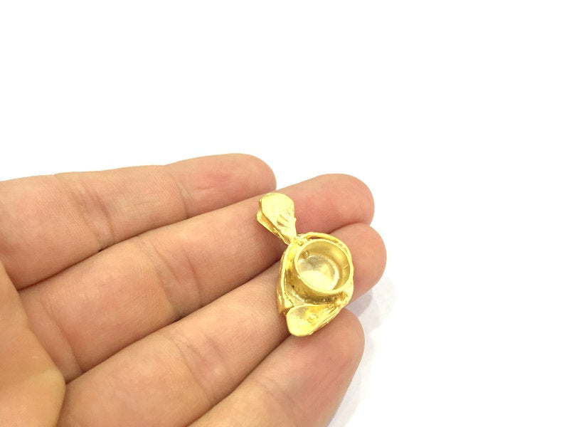 Gold Plated Brass Mountings ,  Blanks   (10 mm blank) G10054