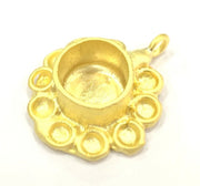 Pendant Blank Bezel Settings Base Blank Mountings Necklace Blank Cabochon Base Gold Plated Brass   (10 mm blank) G10047
