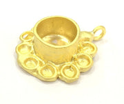 Pendant Blank Bezel Settings Base Blank Mountings Necklace Blank Cabochon Base Gold Plated Brass   (10 mm blank) G10047