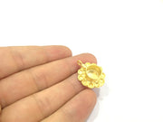 Pendant Blank Bezel Settings Base Blank Mountings Necklace Blank Cabochon Base Gold Plated Brass   (10 mm blank) G10047