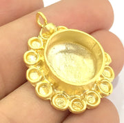 Gold Plated Brass Mountings ,  Blanks   (16 mm blank) G10045