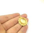 Gold Plated Brass Mountings ,  Blanks   (16 mm blank) G10045