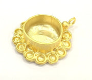 Gold Plated Brass Mountings ,  Blanks   (16 mm blank) G10045