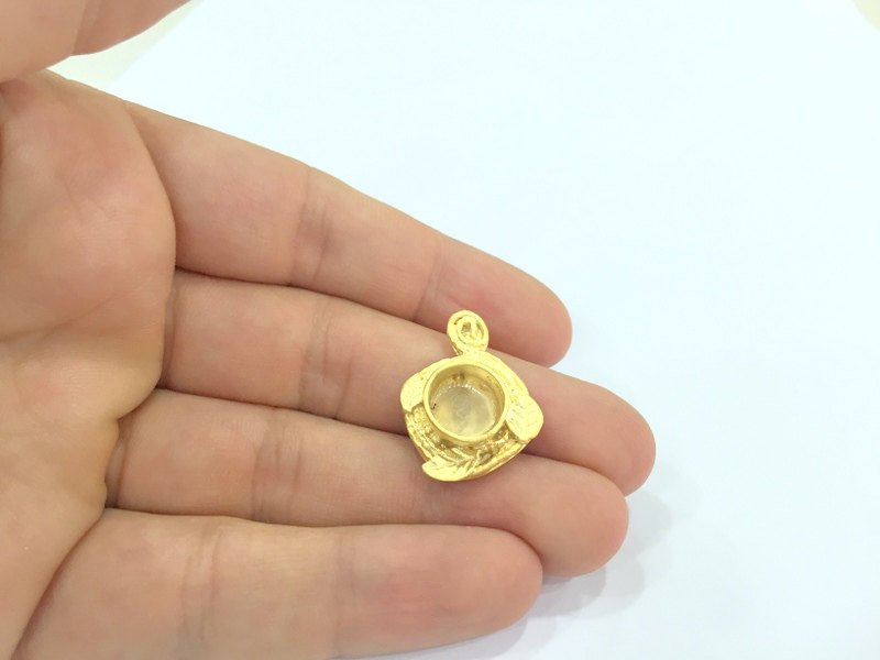 Gold Plated Brass Mountings ,  Blanks   (10 mm blank) G10043