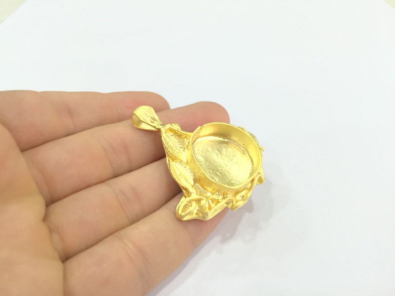 Gold Plated Brass Mountings ,  Blanks   (25 mm blank) G10039