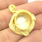 Pendant Blank Bezel Settings Base Blank Mountings Necklace Blank Cabochon Base Gold Plated Brass  (20 mm blank) G10040