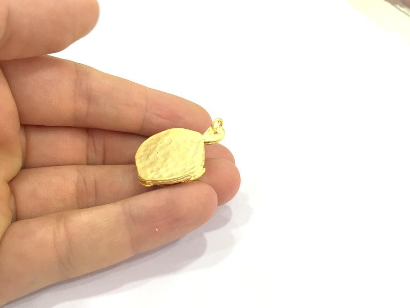 Pendant Blank Bezel Settings Base Blank Mountings Necklace Blank Cabochon Base Gold Plated Brass  (20 mm blank) G10040