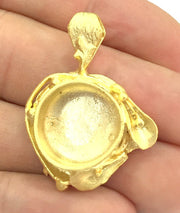 Gold Plated Brass Mountings ,  Blanks   (16 mm blank) G10041