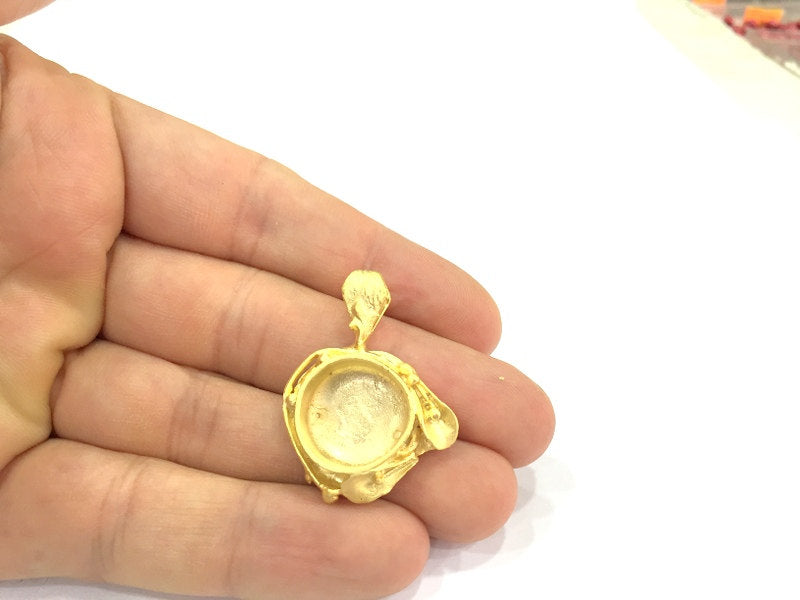 Gold Plated Brass Mountings ,  Blanks   (16 mm blank) G10041