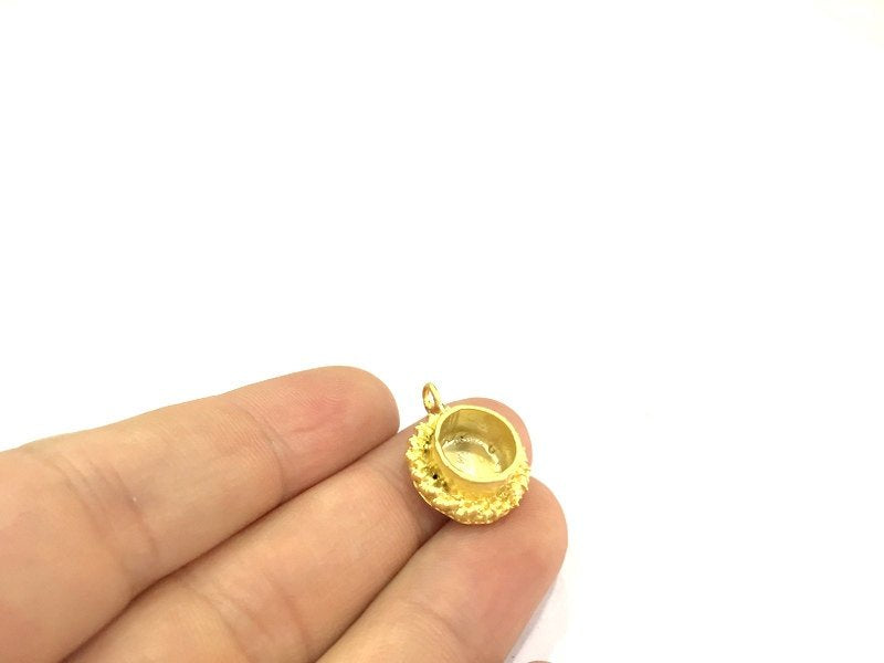 Gold Plated Brass Mountings ,  Blanks   (10 mm blank) G10042