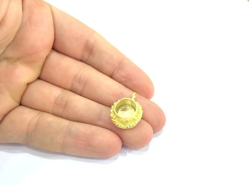 Gold Plated Brass Mountings ,  Blanks   (10 mm blank) G10042