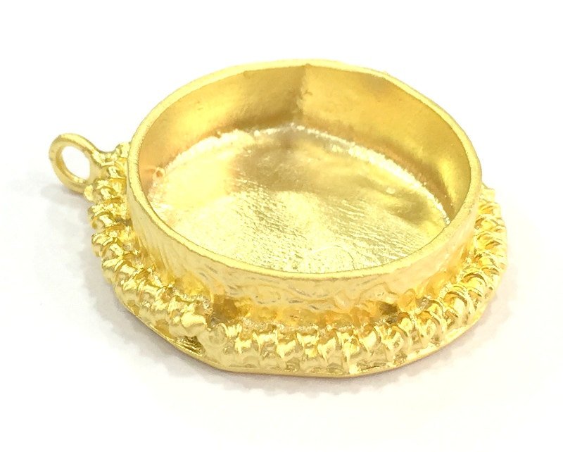 Gold Plated Brass Mountings ,  Blanks   (25 mm blank) G10038