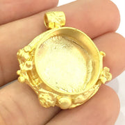 Gold Plated Brass Mountings ,  Blank  (20mm blank) G4158