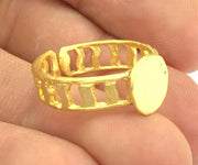 Adjustable Ring Blank, (10mm blank ) Gold Plated Brass G4915