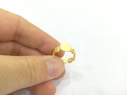 Adjustable Ring Blank, (10mm blank ) Gold Plated Brass G4941