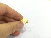 Adjustable Ring Blank, (10mm blank ) Gold Plated Brass G4917