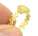 Adjustable Ring Blank, (10mm blank ) Gold Plated Brass G4918