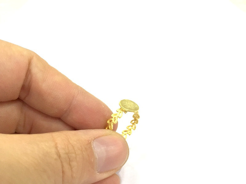 20 Pcs Adjustable Ring Blank, (10mm blank ) Gold Plated Brass G4918
