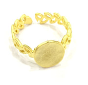 Adjustable Ring Blank, (10mm blank ) Gold Plated Brass G4918