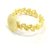 20 Pcs Adjustable Ring Blank, (10mm blank ) Gold Plated Brass G4918