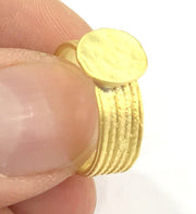 Adjustable Ring Blank, (10mm blank ) Gold Plated Brass G4920