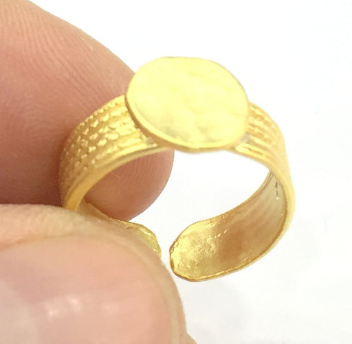 Adjustable Ring Blank, (10mm blank ) Gold Plated Brass G4920