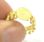 Adjustable Ring Blank, (10mm blank ) Gold Plated Brass G4921