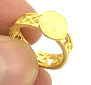 Adjustable Ring Blank, (10mm blank ) Gold Plated Brass G4922