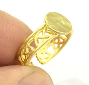 Adjustable Ring Blank, (10mm blank ) Gold Plated Brass G4922
