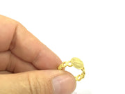Adjustable Ring Blank, (10mm blank ) Gold Plated Brass G4924