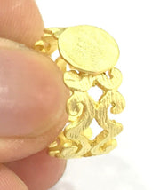 Adjustable Ring Blank, (10mm blank )  Gold Plated Brass G4926